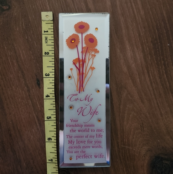 To My Wife Rhinestone Glass Plaque - Picture 5 of 6